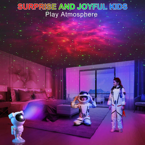 Astronaut Galaxy Star Projector – Nebula Night Light with Remote Control & 360° Rotating Head