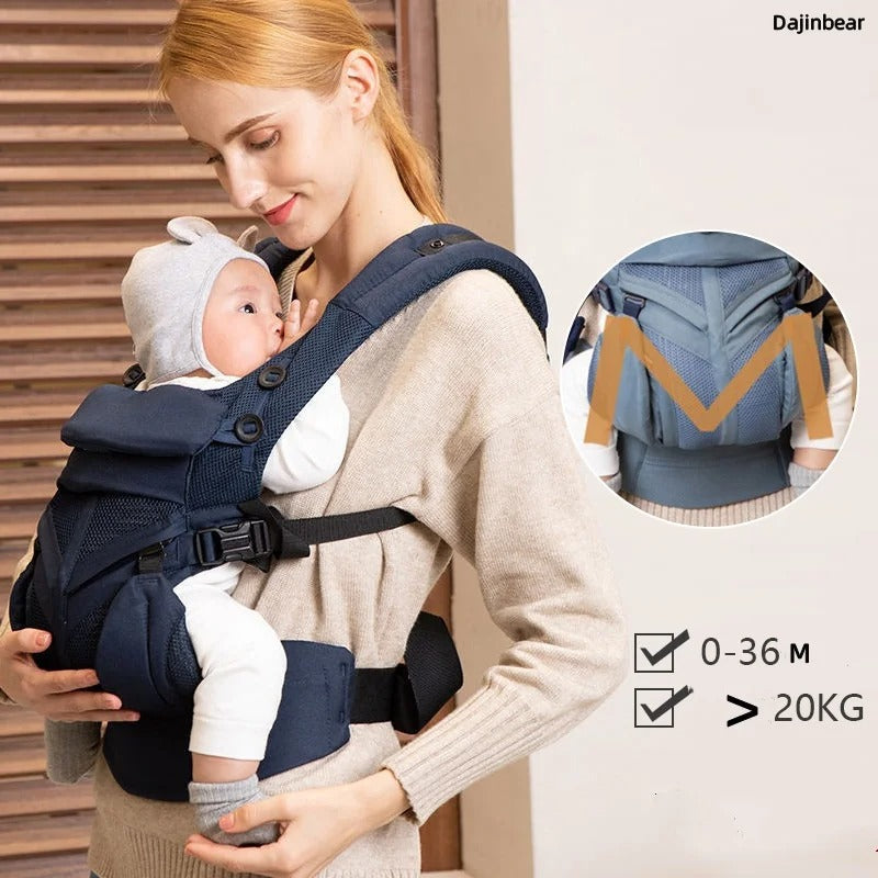 All-in-One Adjustable Baby Carrier – Breathable Ergonomic Newborn to Toddler Support (0–48 Months)