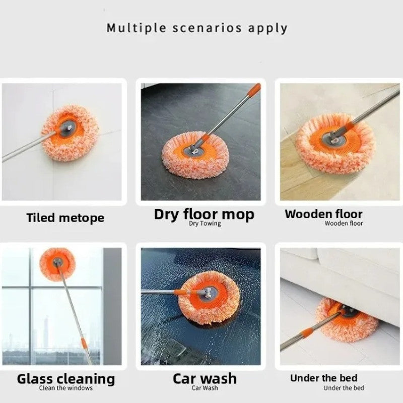 Sunflower Mop – Orange Microfiber Cleaning Mop with Easy Grip Handle
