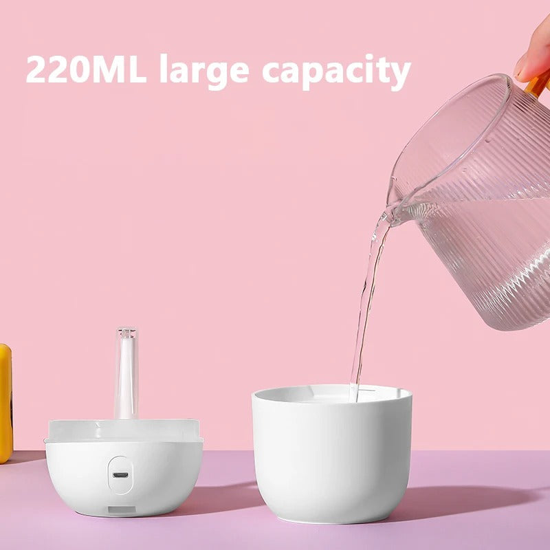 Portable Mini Air Humidifier – USB Desktop Diffuser with LED Night Light & Aromatherapy Mist