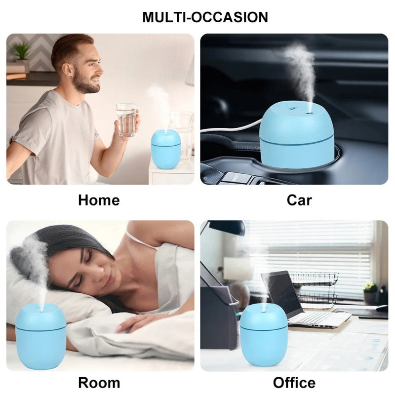 Portable Mini Air Humidifier – USB Desktop Diffuser with LED Night Light & Aromatherapy Mist