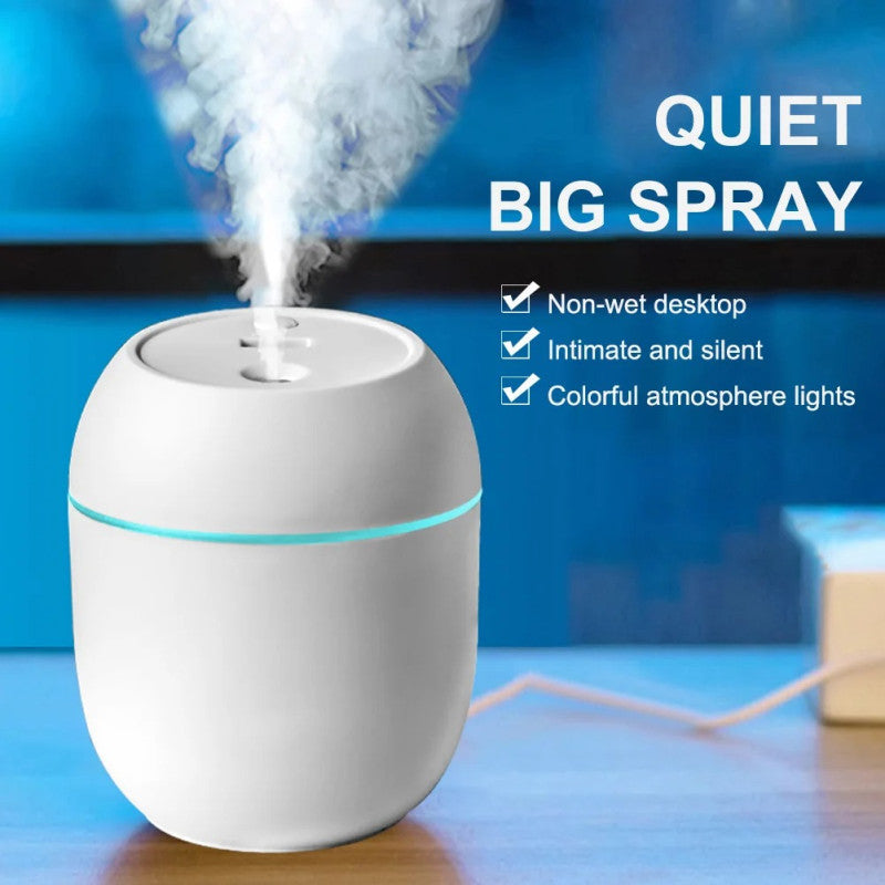 Portable Mini Air Humidifier – USB Desktop Diffuser with LED Night Light & Aromatherapy Mist