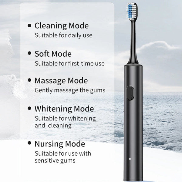 Ultrasonic Sonic Electric Toothbrush – USB Rechargeable, Waterproof & Teeth Whitening
