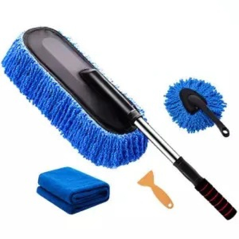 Microfiber Car Wash Brush with Telescopic Handle – Large Dust & Cleaning Mop Tool