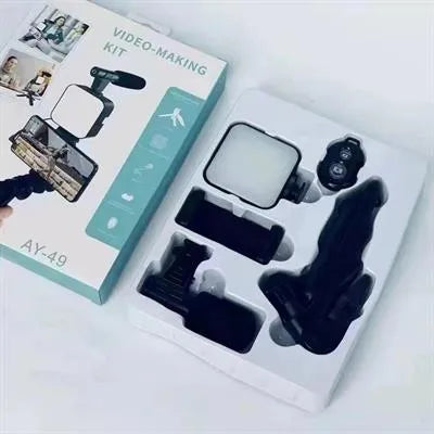 Video Making & Vlogging Kit – Tripod, Mic, LED Light & Phone Holder for TikTok & Podcasting