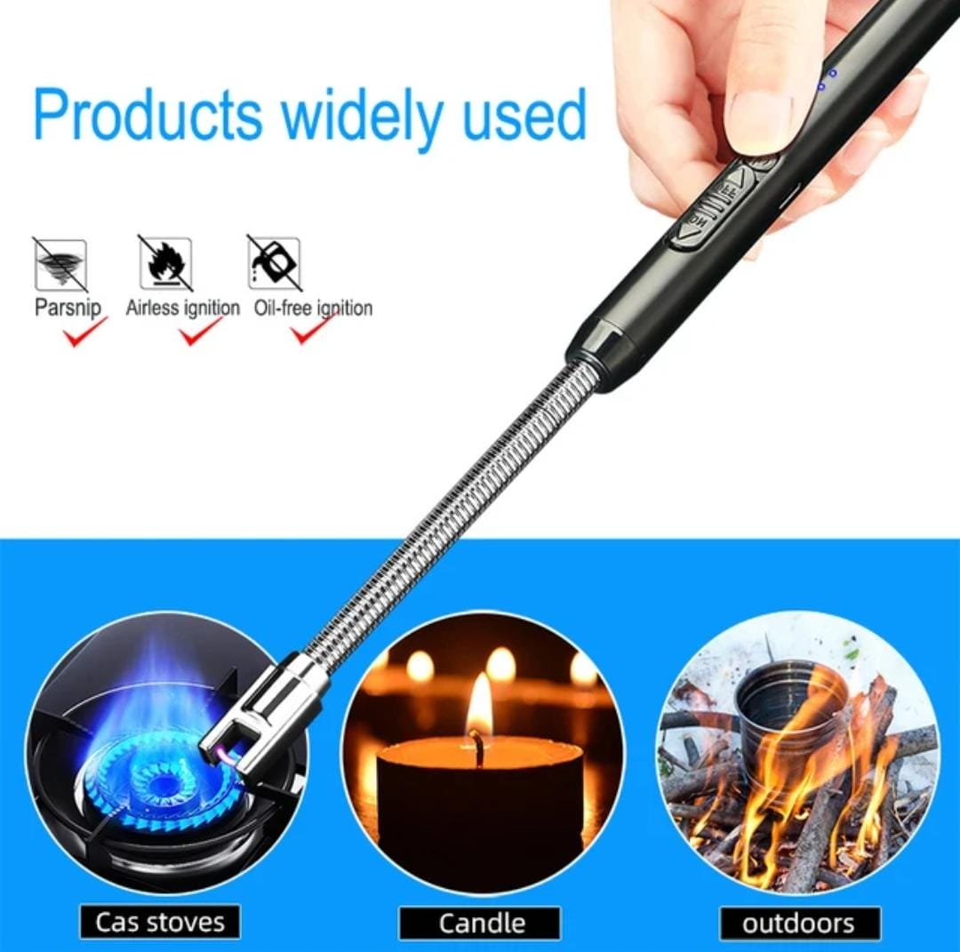 Arc Chargeable Kitchen Lighter – USB Type-C Rechargeable Flexible Electric BBQ & Gas Stove Lighter