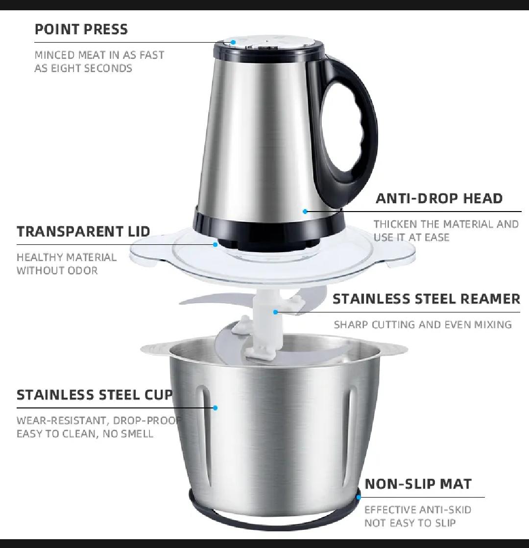 Silver Crest 3L Electric Chopper - Vegetable, Meat, Garlic & Onion Food Processor