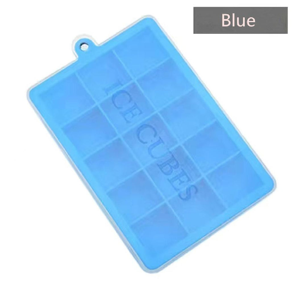 15-Cell Silicone Ice Cube Tray with Lid – Big Size Ice Cube Maker Mold for Quick Freeze
